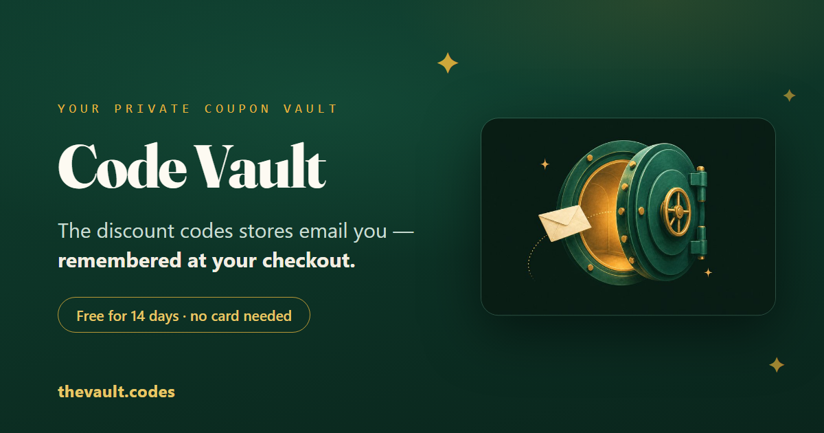 Code Vault — save the promo codes stores email you